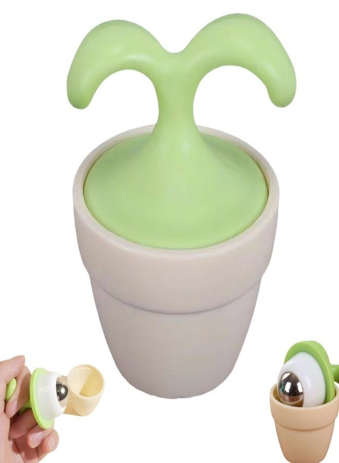 KINTEGOOD 2 Pack Mini Potted Plant Eye and Face Massage Roller, Handheld Desk Decor Roller Ball for Neck and Body - Image 1