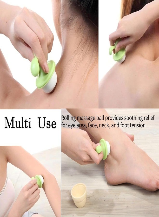 KINTEGOOD 2 Pack Mini Potted Plant Eye and Face Massage Roller, Handheld Desk Decor Roller Ball for Neck and Body - Image 4