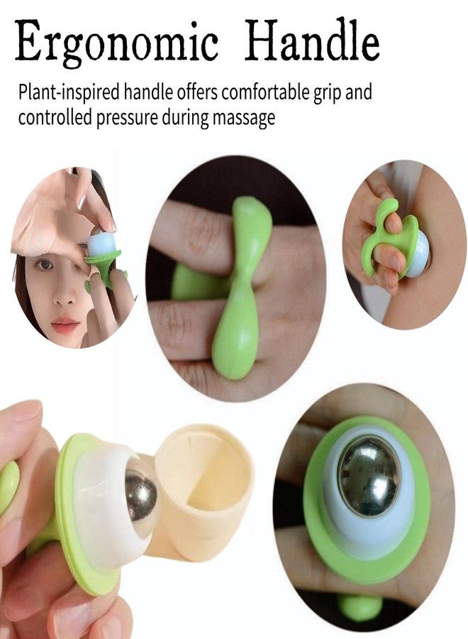 KINTEGOOD 2 Pack Mini Potted Plant Eye and Face Massage Roller, Handheld Desk Decor Roller Ball for Neck and Body - Image 2