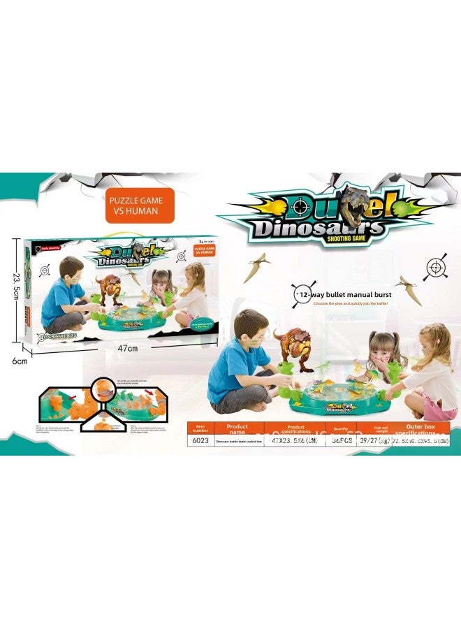 لعبة طرد معركة مزدوجة للأطفال على شكل ديناصور تفاعلي بين الوالدين والطفل، لعبة بينبول، لعبة لوحية، ألغاز