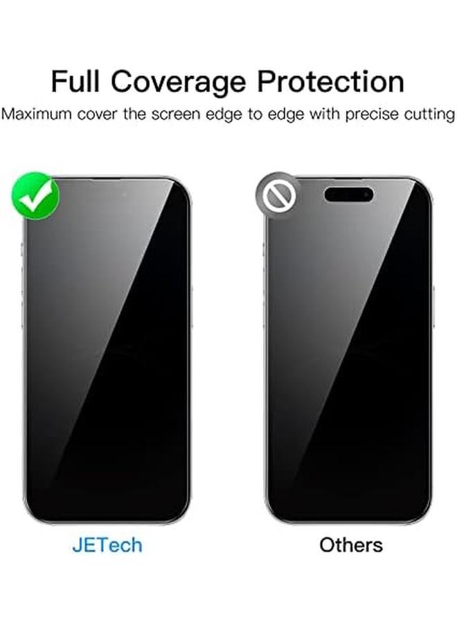 جي تيك واقي شاشة بتغطية كاملة لهاتف آيفون 14 برو مقاس 6.1 بوصة مع واقي عدسة الكاميرا من الزجاج المقوى عالي الدقة، عبوتان لكل منهما - Image 2