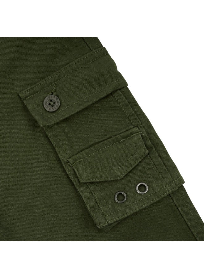 MARWAN Boys Twill Cargo Long Pants with Adjustable Waist Belt, Multi-Pocket Design - Image 4