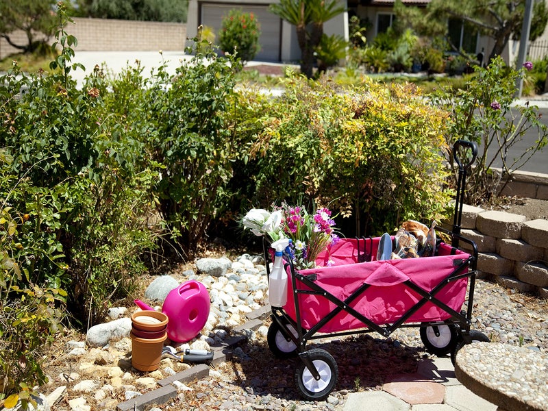 MacSports Mac Sports Collapsible Folding Outdoor Utility Wagon, Pink - Image 2