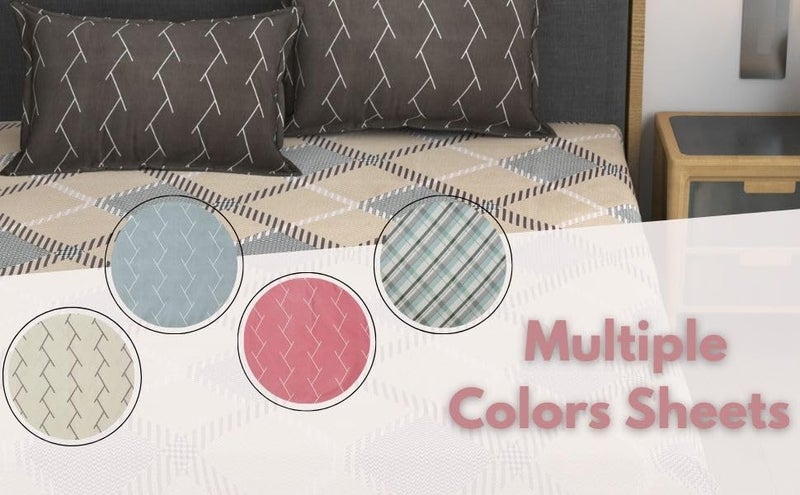 AMEYAA 320 TC Cotton Feel All Around Elastic Fitted Queen Size Bedsheets, Supersoft Elastic Fitted Double Bedsheet with 2 Pillow Covers, Size 60x78x8 Inches - Image 5
