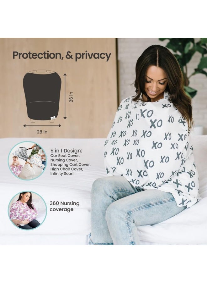 Copper Pearl Copper Pearl Baby Car Seat Cover Canopy and Nursing Cover Multi-Use Stretchy 5 in 1 Gift 'Camel' - Image 3