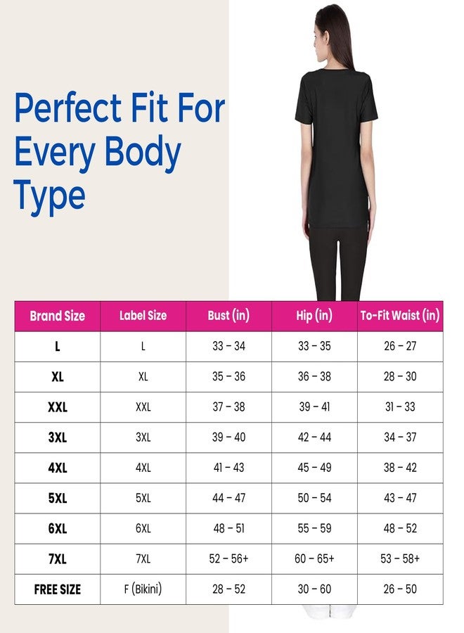 FILMAX® Originals Women Spandex Lycra Solid T-Shirt & Tights Set Swimming Costume (4682x4686_Black & Black_5XL) - Image 3