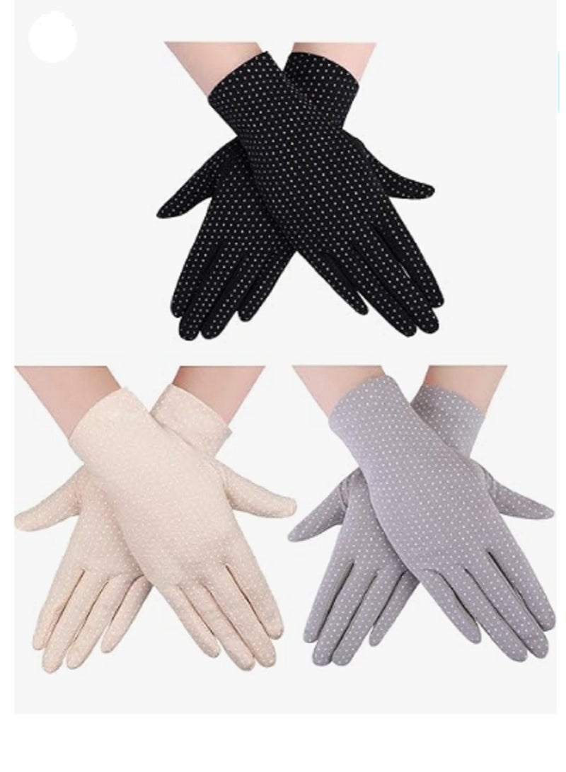 3 ازواج قفازات صيفية للحماية من الاشعة فوق البنفسجية ومضادة للانزلاق للقيادة، قفازات واقية من الشمس سريعة الجفاف للانشطة بالاماكن المفتوحة وركوب الدراجات والمشي لمسافات طويلة - Image 2