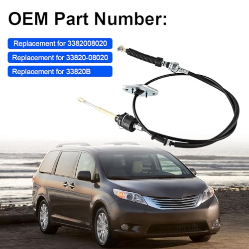 WMPHE 3382008020 Automatic Transmission Shift Cable Gear Shifter Compatible with Toyota Sienna 2004-2010 Replacement for 33820-08020 33820B - Image 2