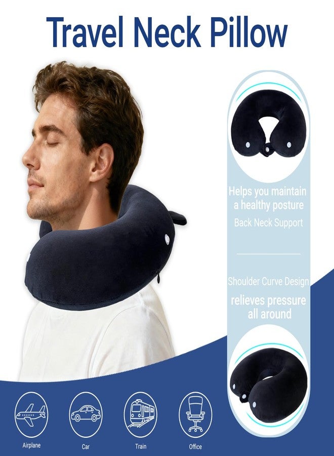 Frayot Travel Pillow with Removable Large Hood, Memory Foam Neck Pillow for Airplane, Car, Train Travel Sleeping & Rest, with Soft Cover (Black) - Image 4