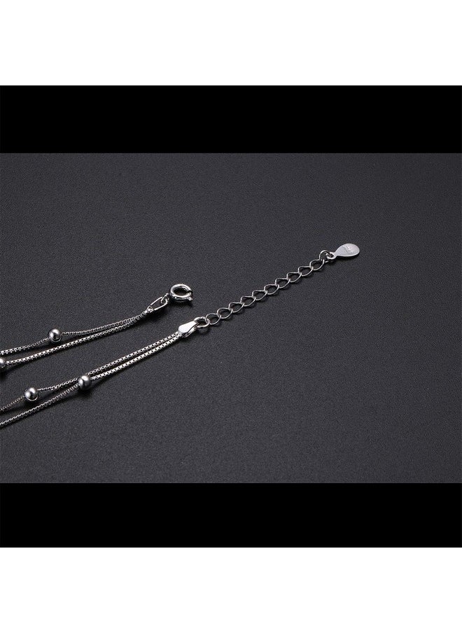DAOCHONG S925 Sterling Silver Jewelry Forever Love Heart Beads Double Chain Bracelet Friendship Adjustable Charm Bracelet Gift For Women  - Image 5