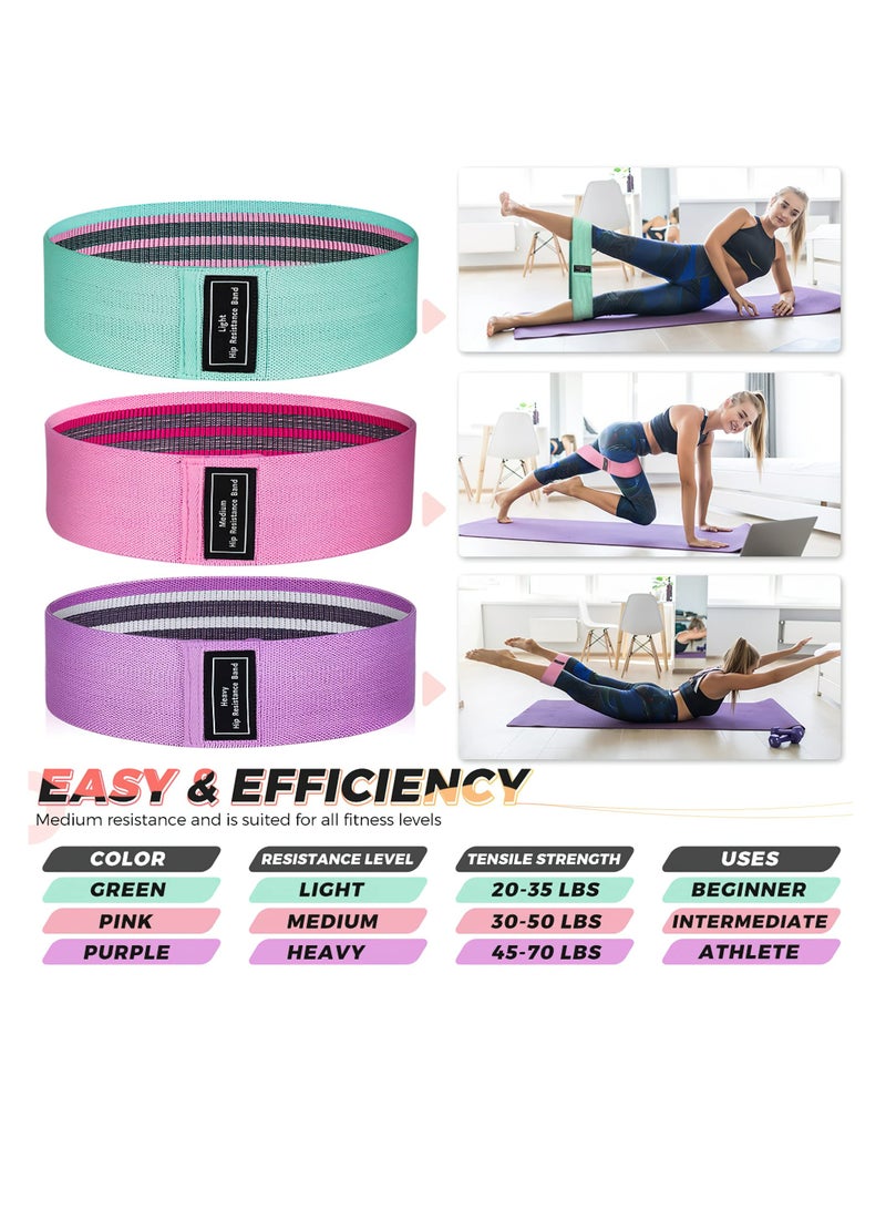LUMYA 3 Set Resistance Bands, Yoga Starter Kit for Women and Men, Elastic Workout Loop Bands for Legs and Glutes, Non-Slip Exercise Bands for Home Fitness ,3 Resistance Levels  - Image 5