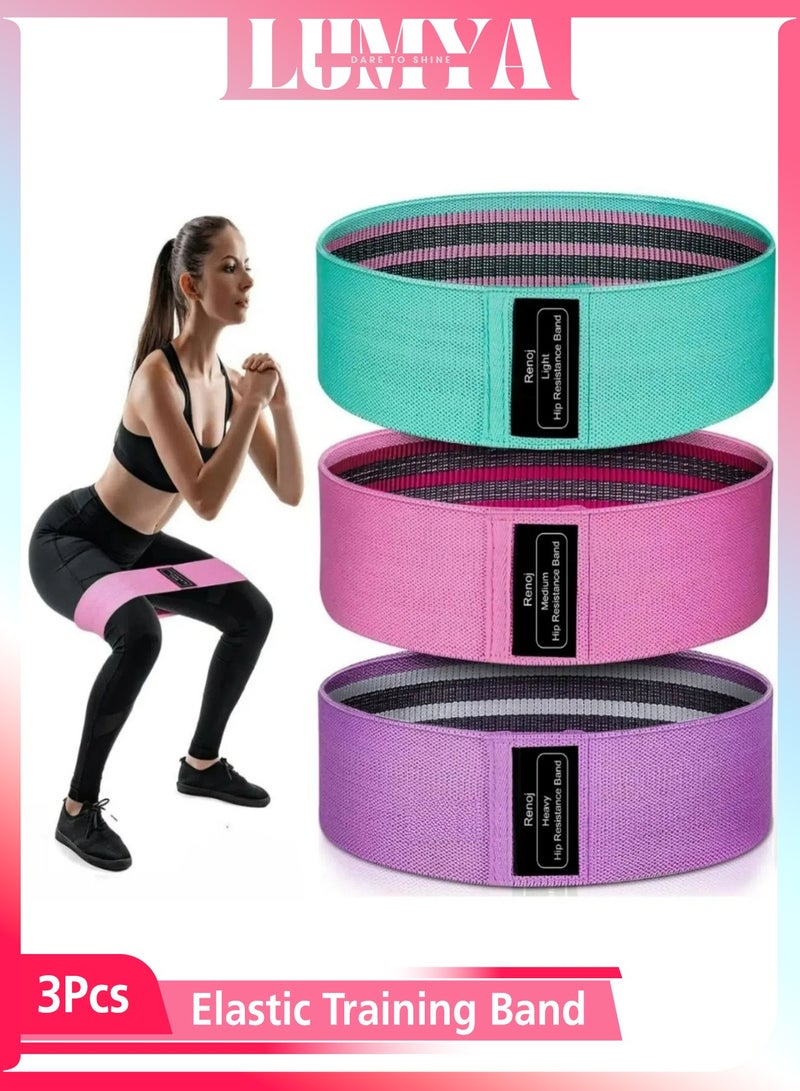 لوميا مجموعة من 3 أشرطة مقاومة، مجموعة بداية اليوغا للنساء والرجال، أشرطة مرنة لتمرين الساقين والأرداف، أشرطة تمارين غير قابلة للانزلاق للياقة البدنية المنزلية، 3 مستويات مقاومة - Image 1
