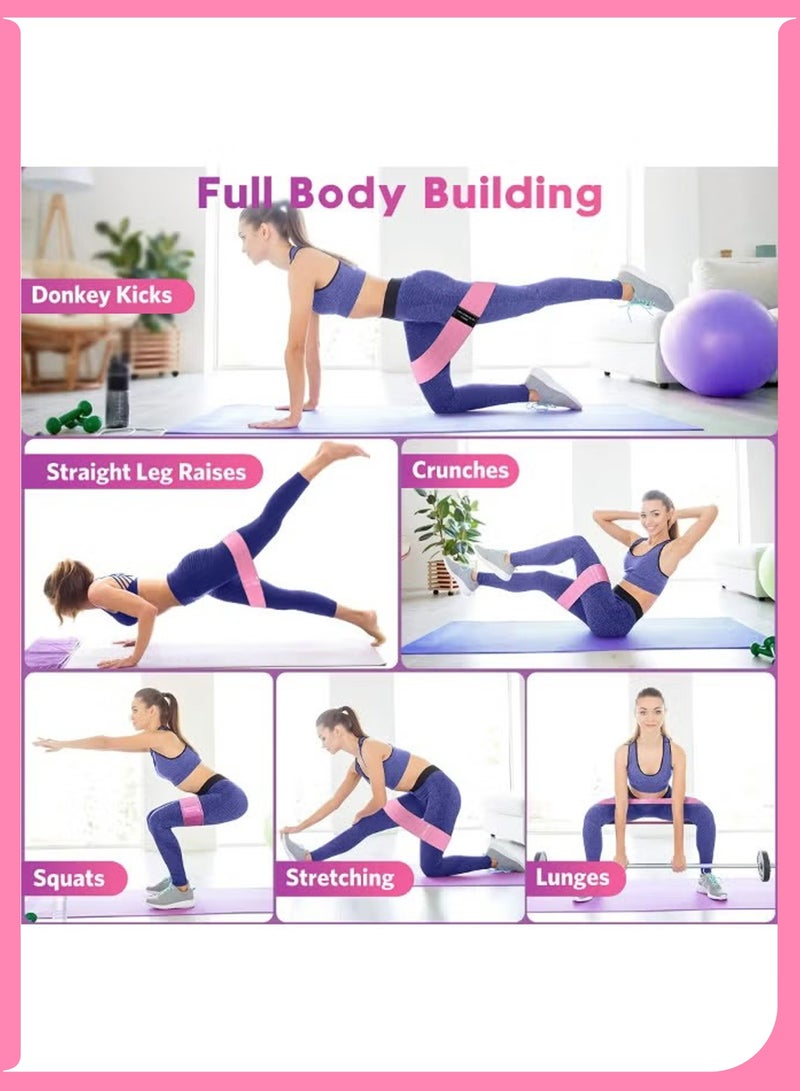 لوميا مجموعة من 3 أشرطة مقاومة، مجموعة بداية اليوغا للنساء والرجال، أشرطة مرنة لتمرين الساقين والأرداف، أشرطة تمارين غير قابلة للانزلاق للياقة البدنية المنزلية، 3 مستويات مقاومة - Image 3