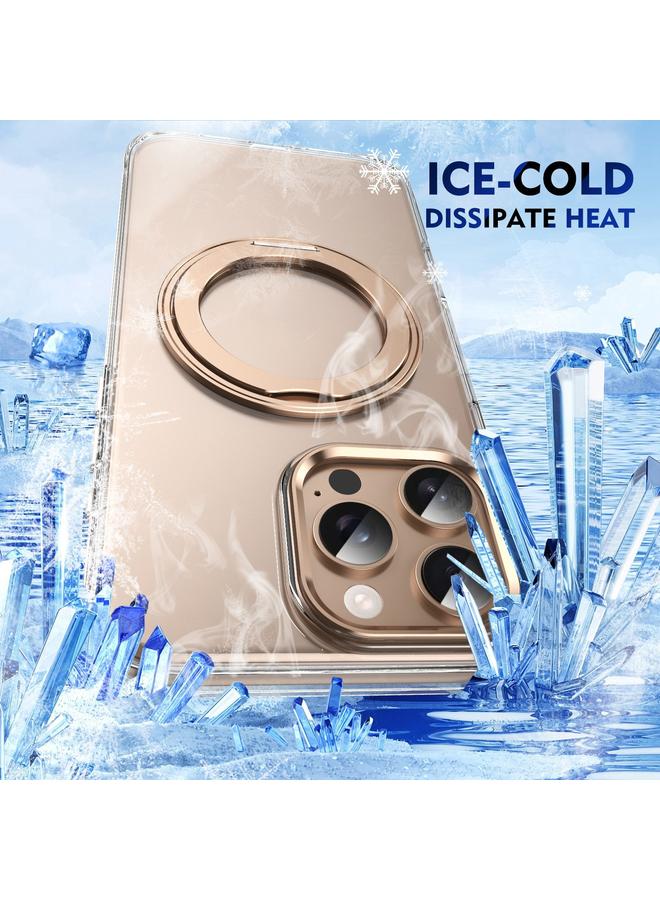S-TOP Case For iPhone 16 Pro Ice-Cold Rotating Ring Holder PC MagSafe Phone Case - Image 4