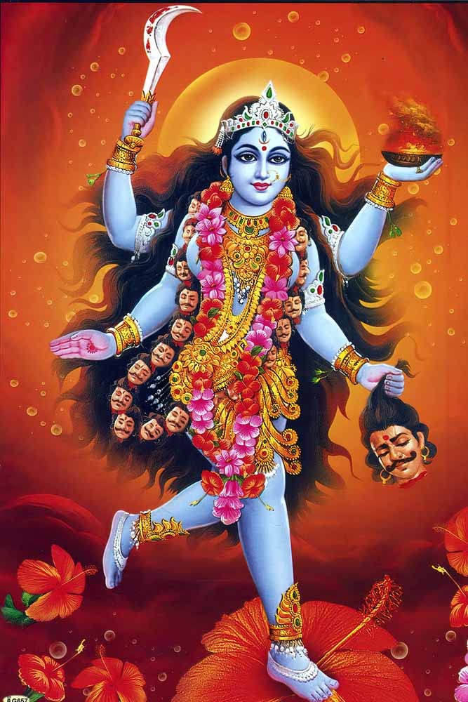 wallpics Goddess Maa Kali Waterproof Vinyl Sticker Poster 24X36 inches can17243