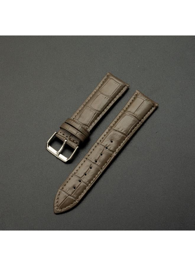 Leather Strap Bamboo Pattern Cowhide Leather Strap Men's And Women's Watches Color Strap Pin Buckle Watch Accessories 