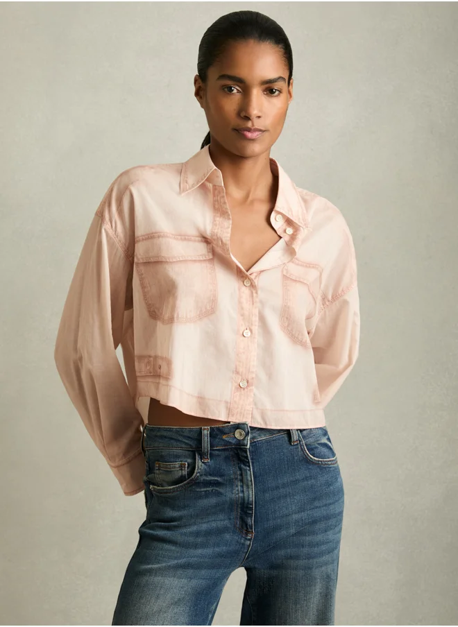 ريس Denim Print Shortsleeve Top