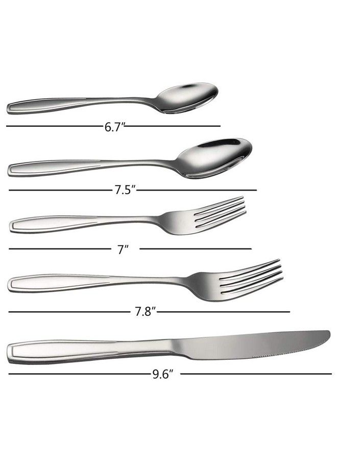Pekky 40Piece Stainless Steel Silverware Set Flatware Service For 8 - Image 3