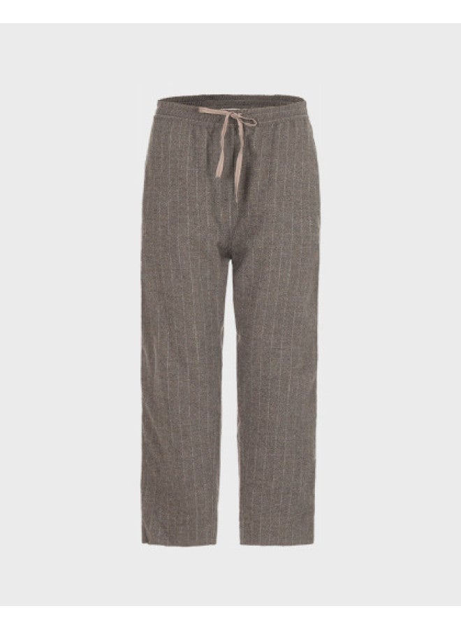 Zara women's Classic Color-blocking Striped Soft Comfortable Fleece-like Casual Versatile Drawstring Pants - Image 1