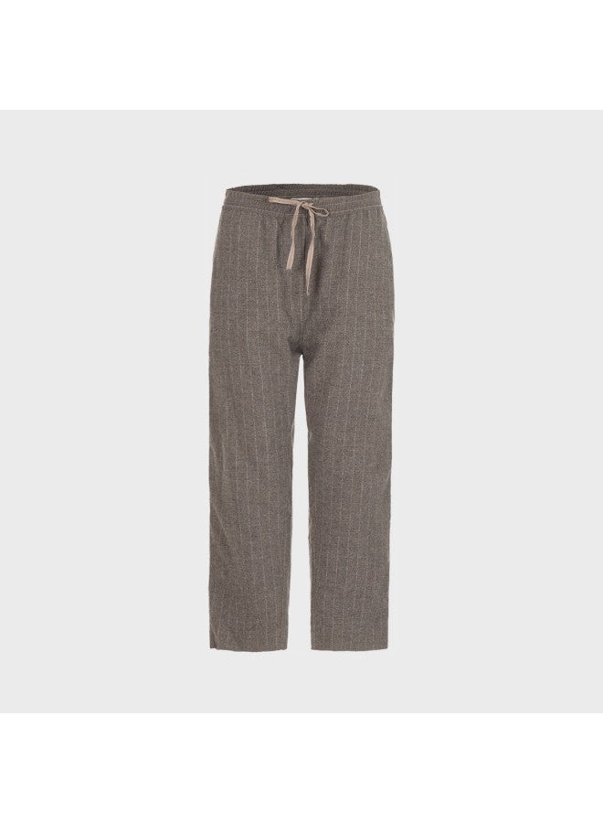 Zara women's Classic Color-blocking Striped Soft Comfortable Fleece-like Casual Versatile Drawstring Pants - Image 2