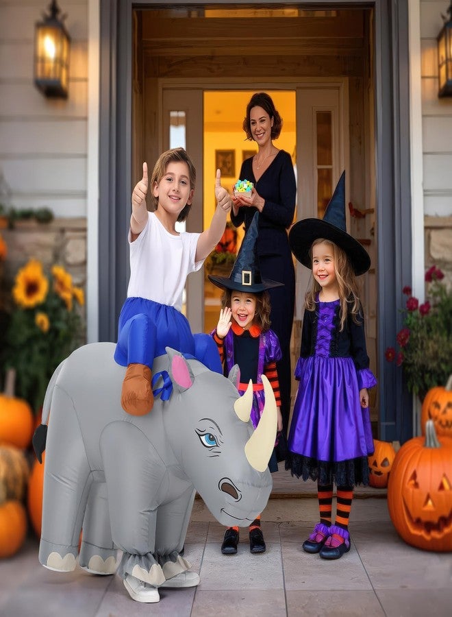 Spinosaurus Inflatable Rhino Costume Kids Inflatable Costume Funny Blow Up Halloween Costumes Ride on Animal Costumes for Boys Girls - Image 4