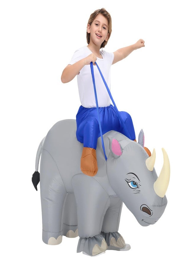Spinosaurus Inflatable Rhino Costume Kids Inflatable Costume Funny Blow Up Halloween Costumes Ride on Animal Costumes for Boys Girls - Image 1