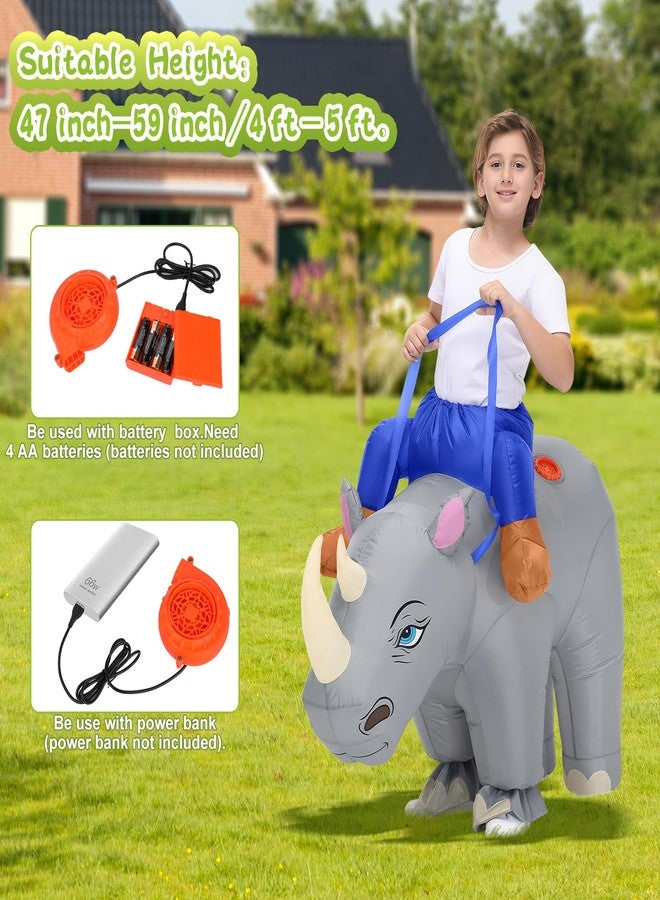 Spinosaurus Inflatable Rhino Costume Kids Inflatable Costume Funny Blow Up Halloween Costumes Ride on Animal Costumes for Boys Girls - Image 2