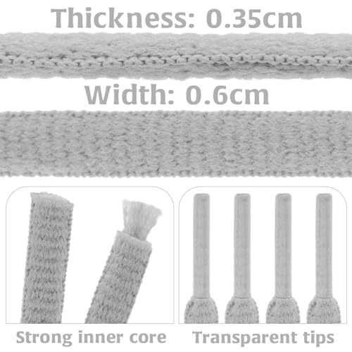 DELELE 2 Pair Oval Shoes laces Half Round 1/4" Athletic Shoelaces Shoe Strings Light Gray-51 inch - Image 3