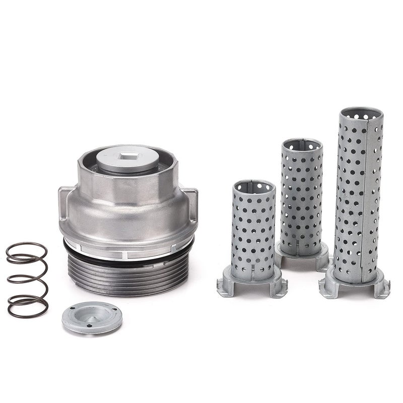 Oil Filter Housing Cap Assembly with Oil Plug 917016CD for Select LexusScionToyota Models Aluminum Replace 156200S010 1562031040 1562031050 1562031060 1562036020 1562038010