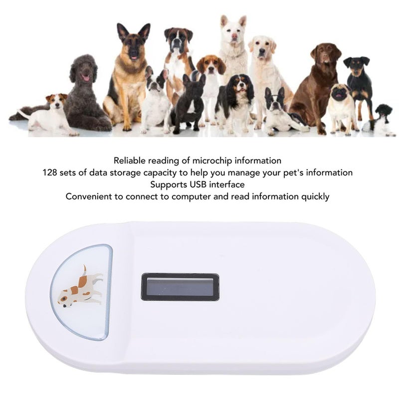 Handheld Pet Microchip Scanner Black 128 Data Storage USB ID Chip Reader For Animal Resource Management - Image 2