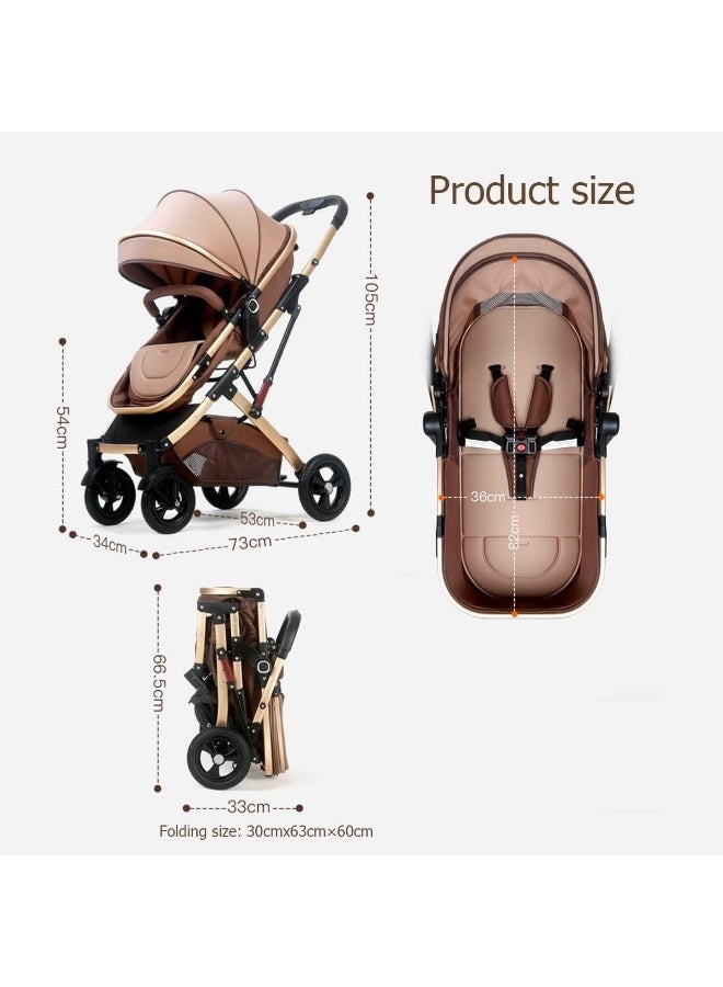 BABYCARA Lightweight Baby Stroller with Canopy Baby Cradle with Reversible Seat Baby Stroller with Rubber Wheels and Good Shock Absorption,For 0-36 Months - Image 3