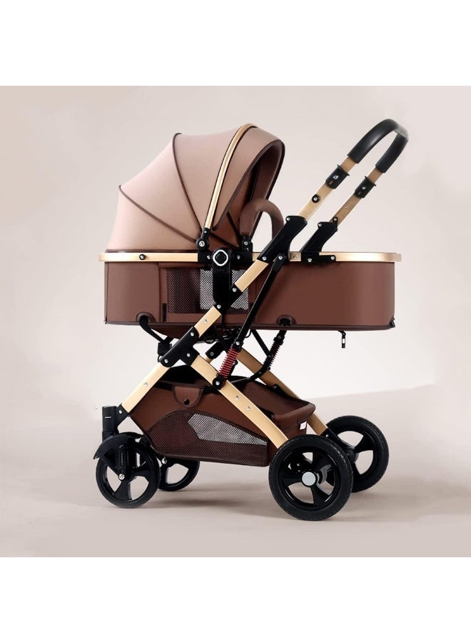 BABYCARA Lightweight Baby Stroller with Canopy Baby Cradle with Reversible Seat Baby Stroller with Rubber Wheels and Good Shock Absorption,For 0-36 Months - Image 1