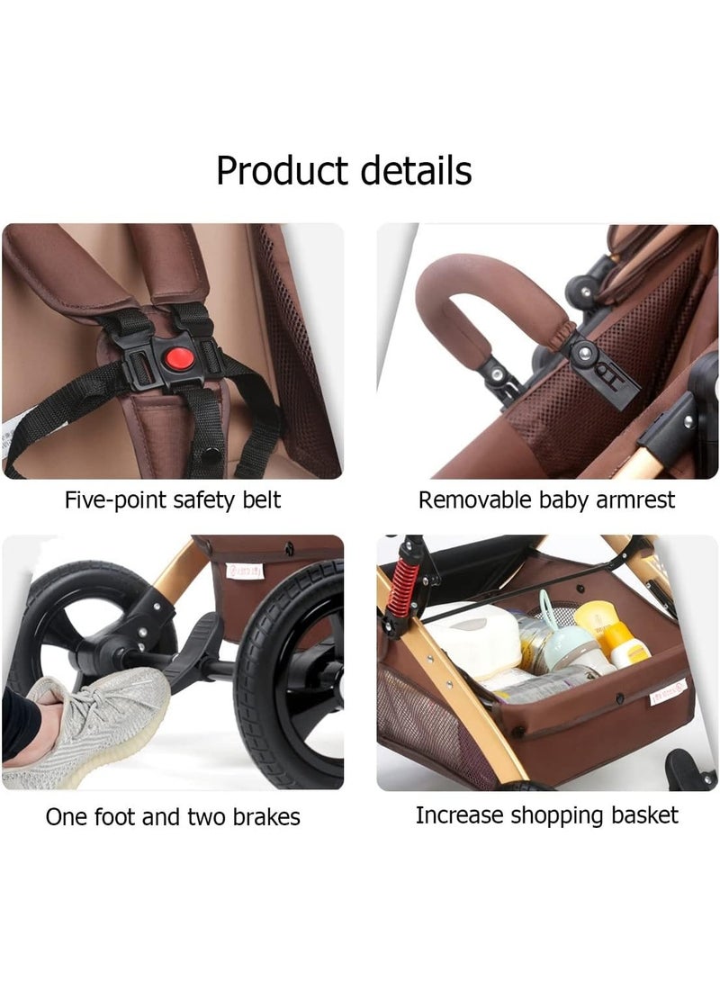 BABYCARA Lightweight Baby Stroller with Canopy Baby Cradle with Reversible Seat Baby Stroller with Rubber Wheels and Good Shock Absorption,For 0-36 Months - Image 2