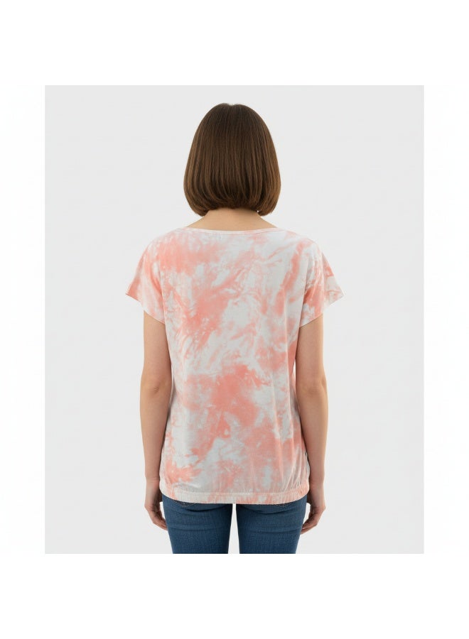 JOANNA 23KY376A Girl's Tie Dye Design Round Neck Short Sleeve T-Shirt - Orange - 8 Years - Image 3