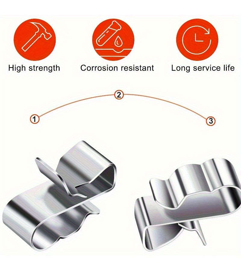 18 Pcs Silvery Stainless Steel Trailer Frame Clamp Replacement for Boat Trailer Wire Organization - Image 2
