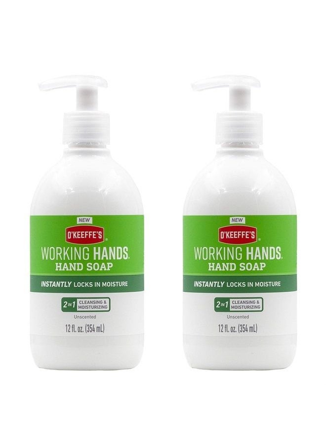 O'Keeffe's - Working Hands Moisturizing Hand Soap, 12 oz Pump, Unscented, (Pack of 2) - Image 1
