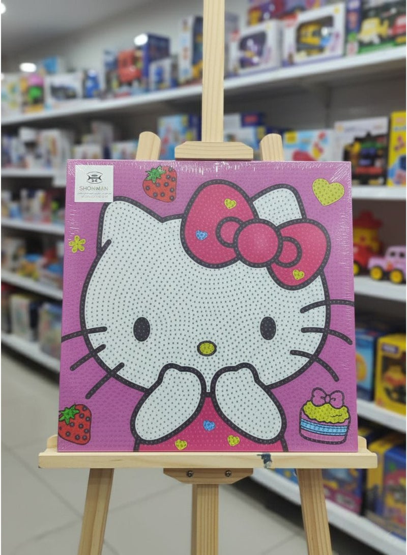 Hello Kitty Diamond Embroidery Painting - 30 x 30 cm 💖 Fun and cuteness in one piece of art! A fun activity to develop concentration and creativity. - A perfect gift for Hello Kitty lovers or for girls' room decor. Let your creativity shine with every diamond! 💎💗