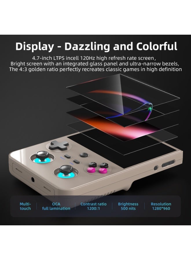 ANBERNIC  RG477V Retro Handheld Game Console , RG477V Support HDMI TV Output 5G WiFi Bluetooth 5.3 , 4.7 Inch IPS Screen Android 14 System Built-in 128G TF Card (White-New) - Image 4