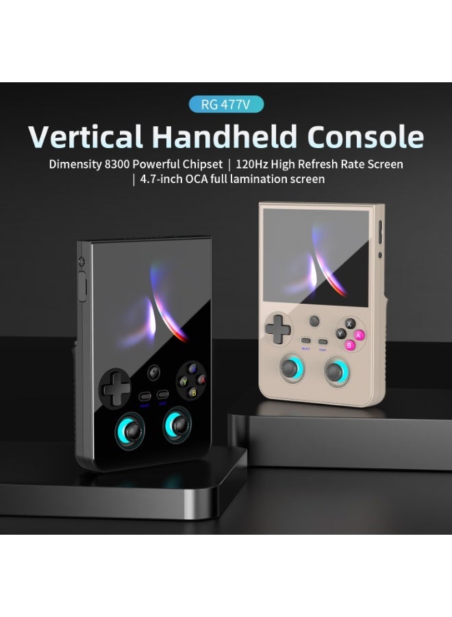 ANBERNIC  RG477V Retro Handheld Game Console , RG477V Support HDMI TV Output 5G WiFi Bluetooth 5.3 , 4.7 Inch IPS Screen Android 14 System Built-in 128G TF Card (White-New) - Image 2