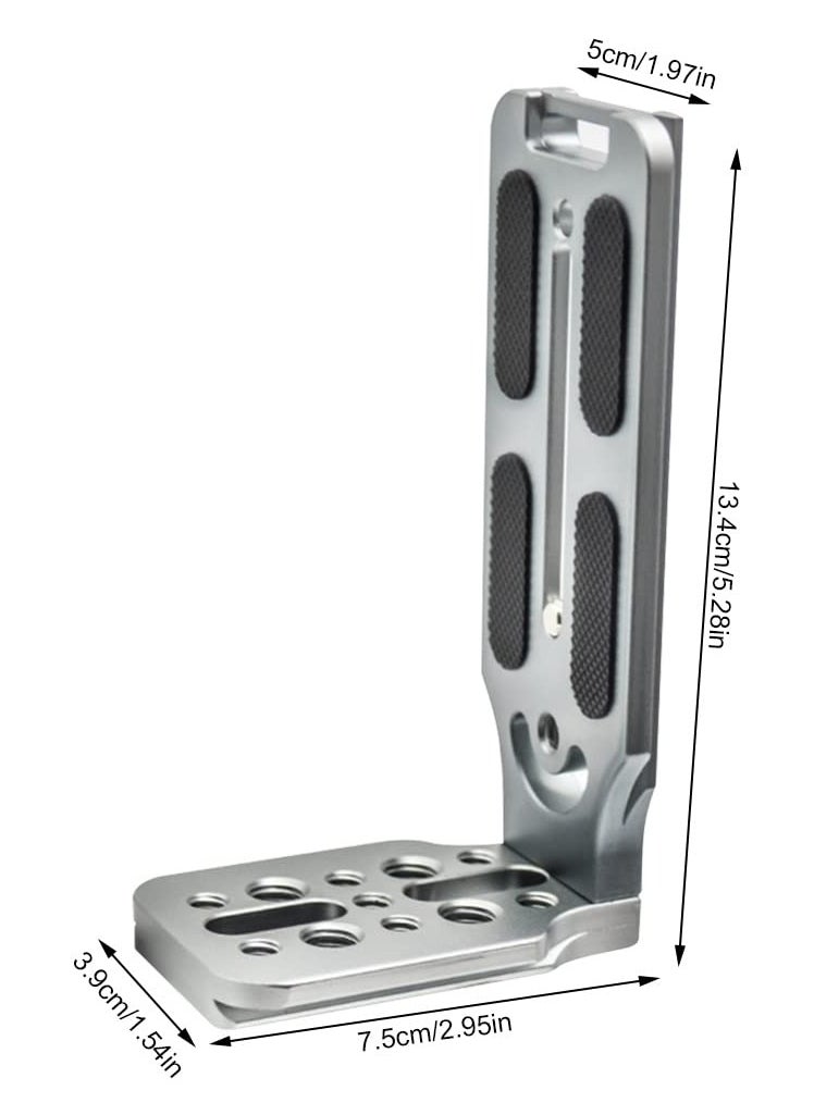 KASTWAVE - DSLR Camera L Bracket Quick Release Plate Vertical Horizontal Switching Tripod Quick Release Board Compatible with Canon / Nikon / Sony / DJI / Osmo / Ronin / Zhiyun Stabilizer Tripod Monopod (Grey) - Image 1