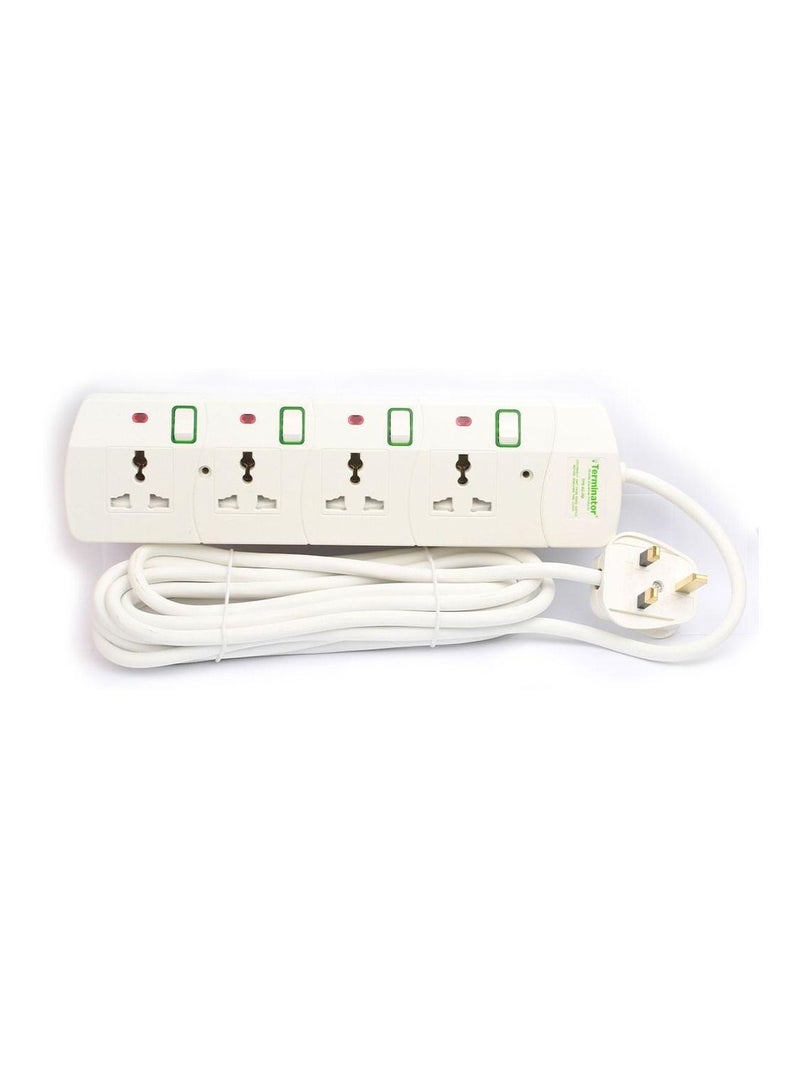 Terminator 4 Way Universal Power Extension Socket With 13A Plug And 5M Cable - Image 2
