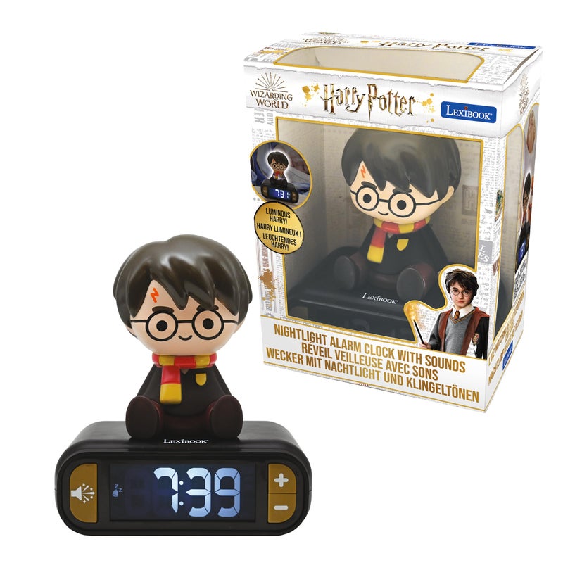 LEXiBOOK - Harry Potter Digital Alarm Clock for Kids with Night Light Snooze, Childrens Clock, Luminous Harry Potter, Black Colour - RL800HP - Image 1