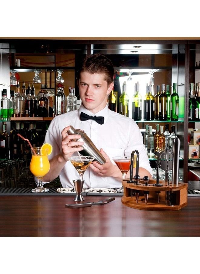 GGEROU - 12-Piece Cocktail Shaker Set Bartender Kit With Bamboo Stand,Professional Bar Bartender Shaker Set,750ml - Image 1