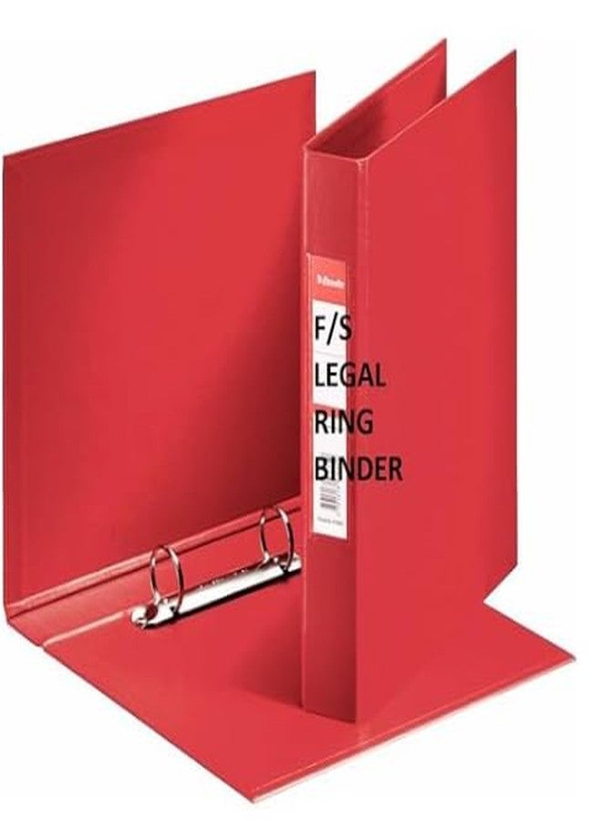 VAVIA 2D Ring Binder File,Plastic File Folder Legal Size Tough & Durable (F/S-Legal 2D Ring Binder RED - 2) - Image 1