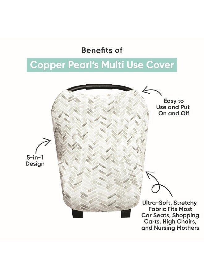Copper Pearl Multi-Use Cover: Car Seat Covers, Nursing Cover, and Stroller Cover for Sun - Stretchy Fabric, All-Season Use, Stylish Designs, Easy Access for Moms - Mara - Image 2