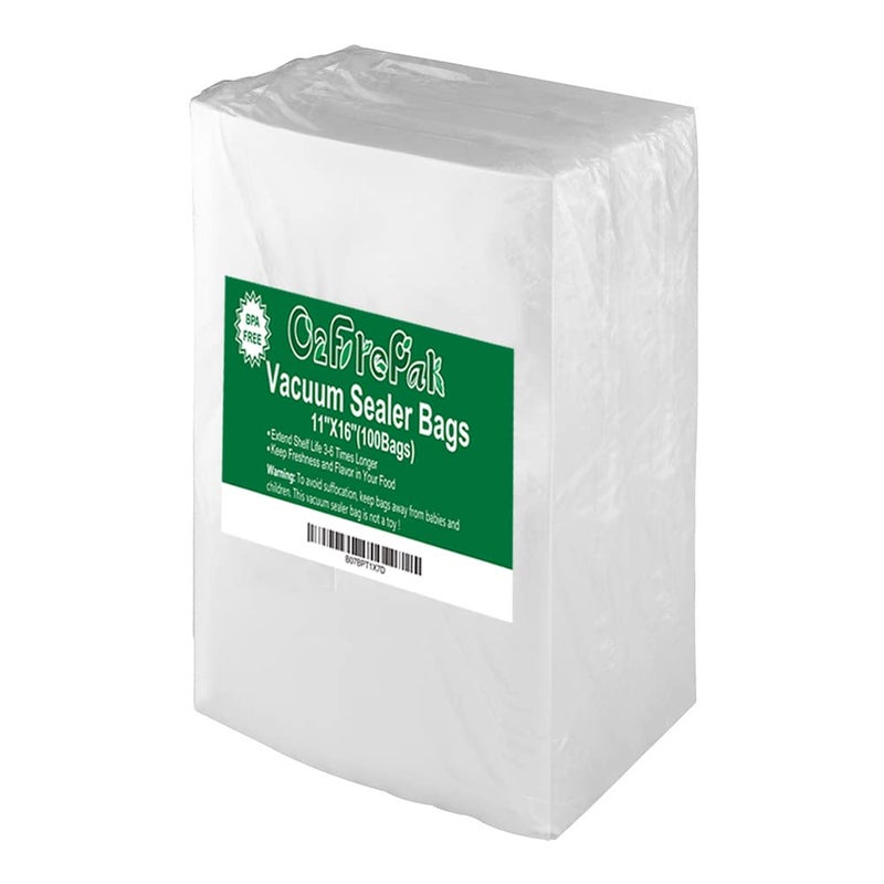 O2frepak 100 Gallon Size 11 x 16Vacuum Sealer Bags with BPA Free and Puncture PreventionVacuum Seal Freezer BagsGreat for Sous Vide Vaccume Sealer PreCut Bags