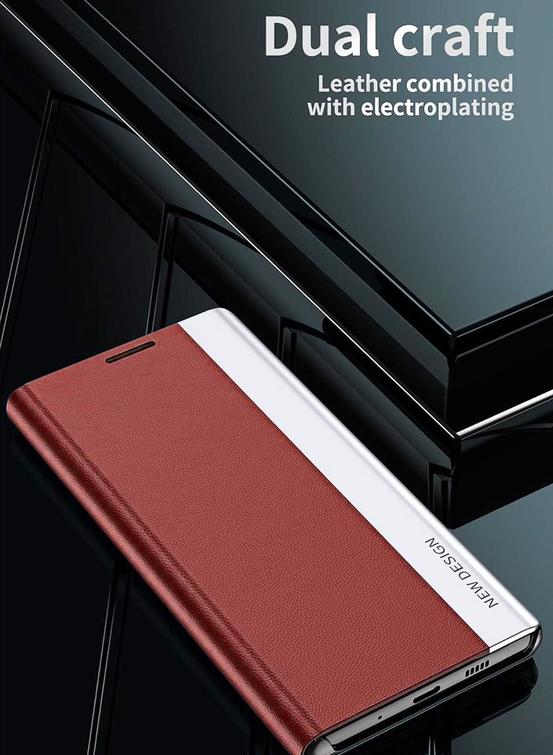 X-level Honor X9c Flip Case,Ultra Slim TPU Leather Full Body Protection Magnetic Stand Shockproof Phone Cover,Red - Image 3