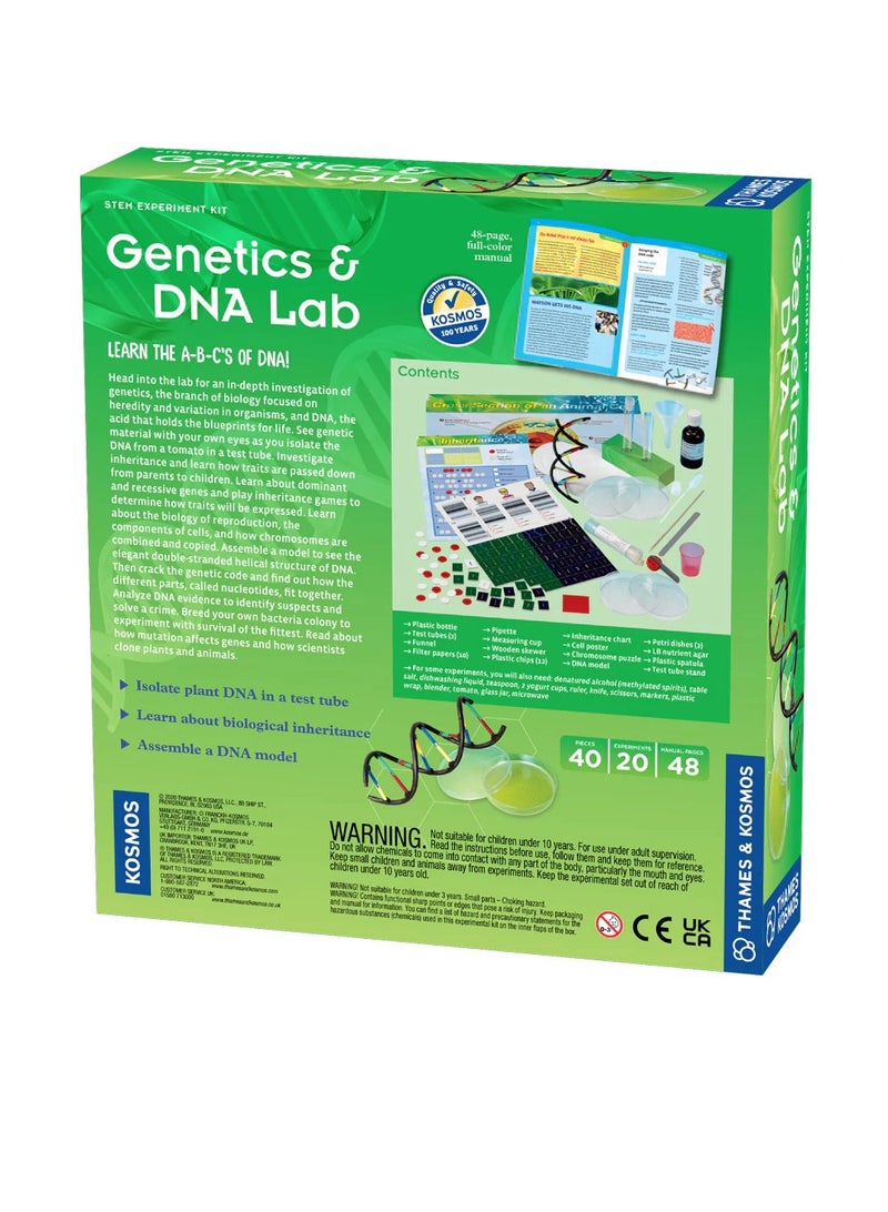 Thames & Kosmos ثيمز وكوسموس: علم الوراثة والحمض النووي: بناء نموذج، استخراج الحمض النووي وحل لغز مسرح الجريمة واستكشاف علم الوراثة، الحمض النووي، والوراثة، التعلم العملي للعلوم - Image 3