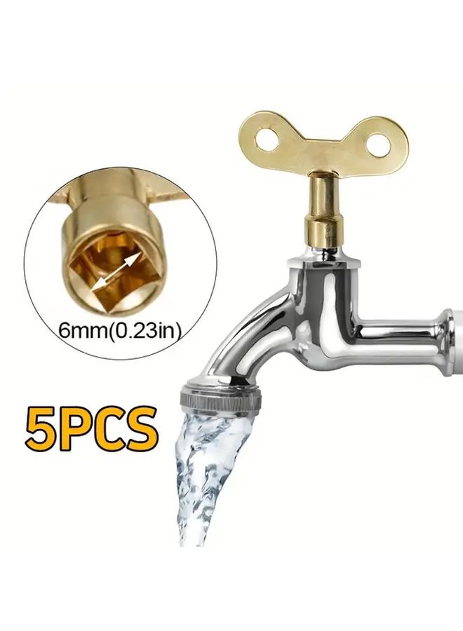Metal Garden Faucet 5pcs with Lock Key Handle for Outdoor Use - Image 1