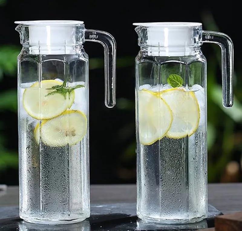 VILON Glass Iced Drink Dispensers with Spout and Tap Steel Lid | Cold Beverage Dispenser for Beer, Water, Cocktails, and More | Capacity 5 litres, Clear (Glass JUG) - Image 2